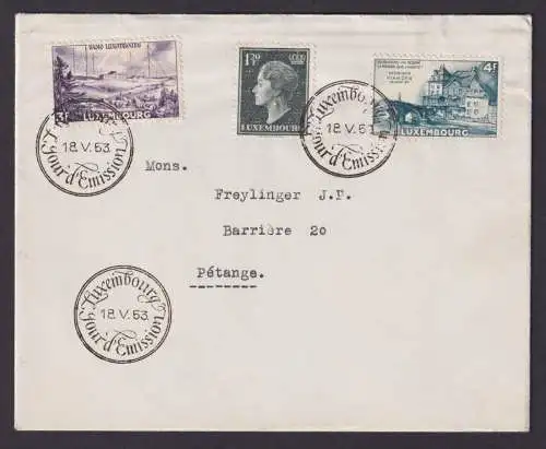 Luxemburg 512-513 Ansichten + Großherzogin Charlotte Brief FDC echt gelaufen n.