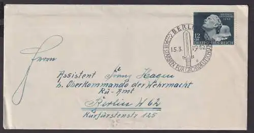 Deutsches Reich Brief an OKW Rüstungsamt Berlin Franz Hagen selt SST Sie starben
