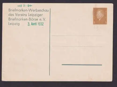 Deutsches Reich Privatganzsache Leipzig Philatelie Werbeschau Börse Briefmarke