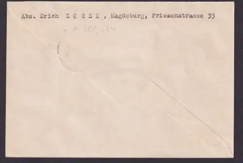 DDR Brief 382 + 384 Baumeister + Lucas Cranach auf schönem Umschlag Paris Urteil