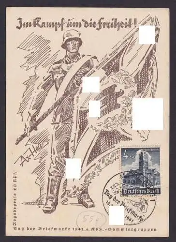 Deutsches Reich selt. Propaganda Karte Im Kampf um die Freiheit Philatelie