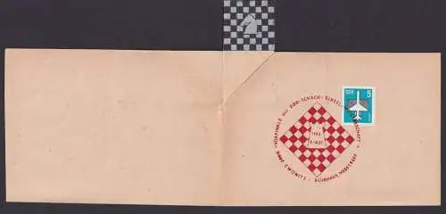 Schach DDR Seltene Klapp-Karte Einladung Zwönitz Schachmeisterschaft 1983 Mainz