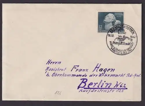 Rostock Deutsches Reich Mecklenburg Vorpommern Brief SSt Marshall Vorwärts Fürst