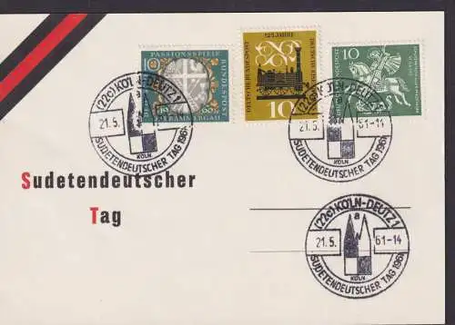 Köln Bund Sudetendeutscher Tag gute Anlasskarte Passionsfestspiele 1961
