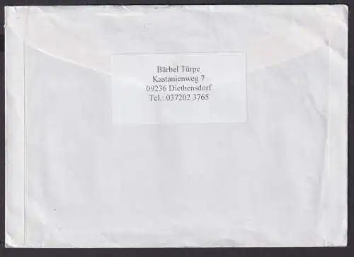 Bund MEF 2568 Blumen Luftpost R Brief Diethensdorf Sachsen Usqueret Niederlande