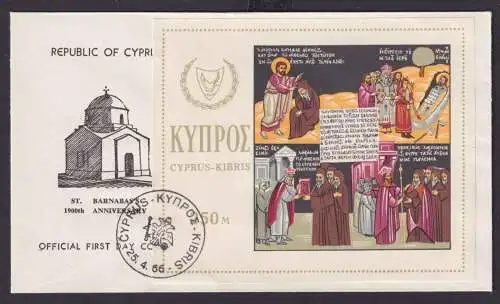 Zypern Griechenland Brief Block St. Barnabass 25.4.1966