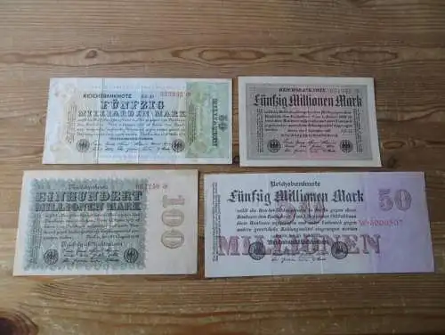 Geldscheine Banknoten Deutsches Reich Konvolut von 39 Scheinen unterschiedliche