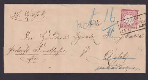 Deutsches Reich Brustschild Brief EF 19 R3 Cosel Oppeln Polen 14.11.1874