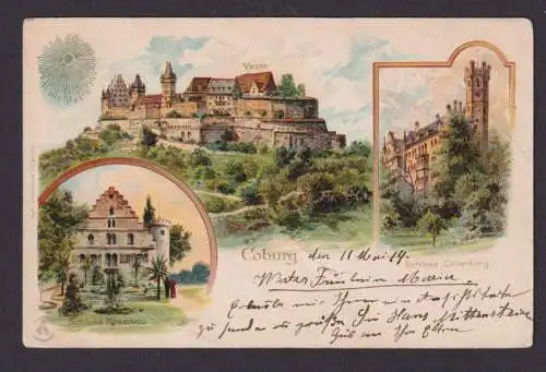 Litho Ansichtskarte Coburg Bayern 11.05.1914