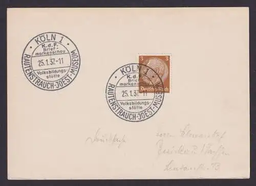 Köln Deutsches Reich Karte Propaganda Philatelie SST K.d.F. Briefmarkenschau SST