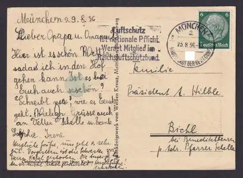 München Deutsches Reich Brief SST Luftschutz nationale Reichsluftschutzbund