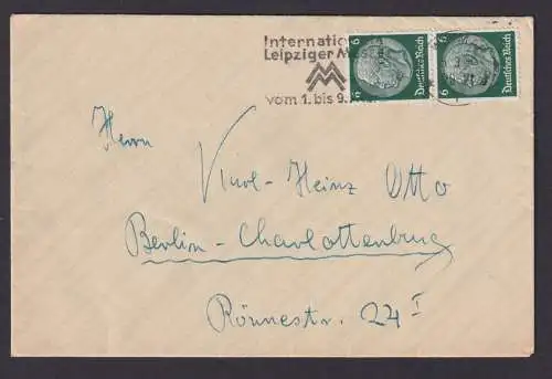 Weimar Thüringen Deutsches Reich Brief SST Internationale Leipziger Messe 1936
