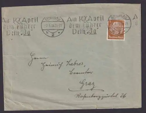 Breslau Schlesien Deutsche Ostgebiete Wroclaw Polen Deutsches Reich Brief SST
