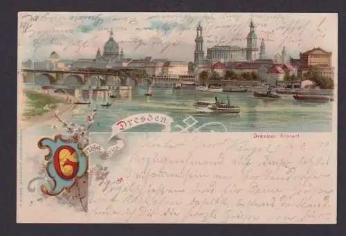 Litho Ansichtskarte Dresden Sachsen n. Wilkau Sachsen