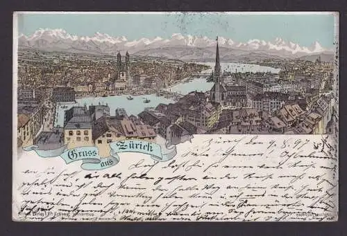Litho Ansichtskarte Zürich Schweiz n. Eben am Achensee Österreich