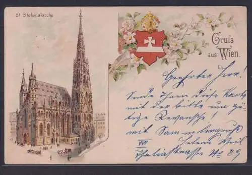 Ansichtskarte Wien Künstlerkarte St. Stefanskirche n. Weisser Hirsch Dresden