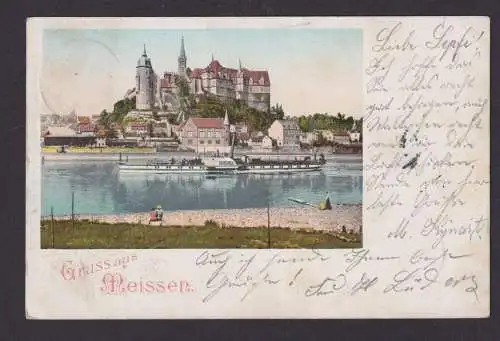 Litho Ansichtskarte Meissen Sachsen Schloss n. Gleiwitz Schlesien Gliwice