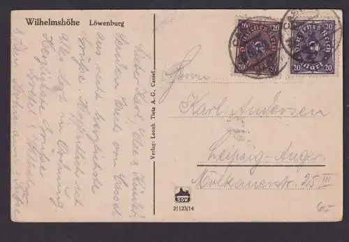 Ansichtskarte Künstlerkarte Tuschzeichnung Wilhelmshöhe Löwenburg Hessen n.