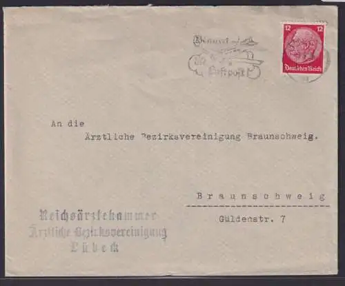 Lübeck Schleswig Holstein Deutsches Reich Brief Postsache SST Benutzt die