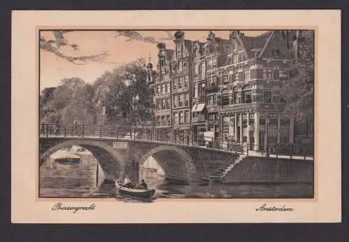 Ansichtskarte Künstlerkarte Amsterdam Prinsengracht n. Berlin