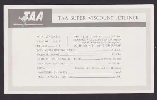 Flugpost Air Mail tolle und selt. Flugkarte TAA Super Viscount Jetliner