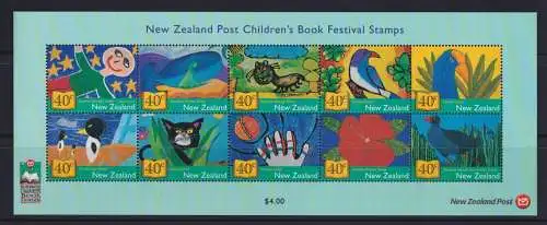 Neuseeland Kleinbogen Kinder Kinderbuchfestival 1192-2001 Kleinbogen postfrisch