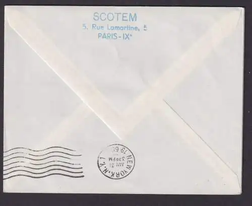 Flugpost Brief Air Mail Frankreich Erstflug Air France Paris Los Angeles USA