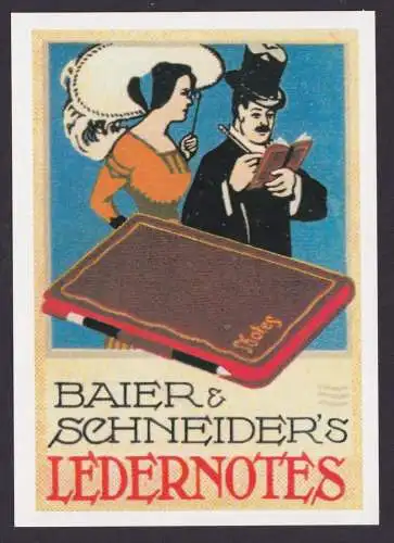 Künstler Ansichtskarte Reklame Werbung Baier & Schneiders Ledernotes Heilbronn