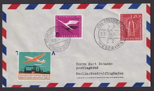 Flugpost Brief Air Mail Bund MIF Westropa Lufthansa SST + K2 nachträglich