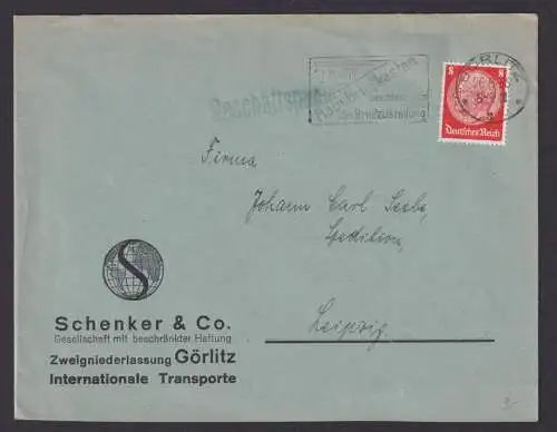 Görlitz Sachsen Deutsches Reich Brief SST Schsfft Hausbriefkasten Sie