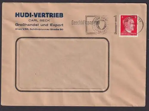 Ostmark Wien Österreich Deutsches Reich Brief SST Reklame Hudi Vertrieb Carl