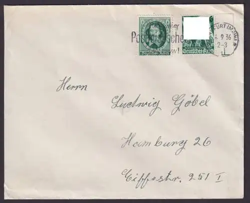 Frankfurt Main Hessen Deutsches Reich Brief Postsache SST Rechtzeitig Post