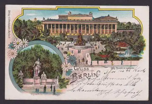 Litho Ansichtskarte Berlin Königliches Museum Lustgarten n. Wien Österreich