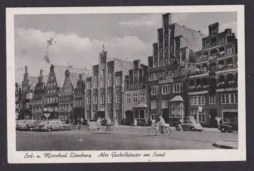 Ansichtskarte Lüneburg Solbad Moorbad Giebelhäuser am Sand n. Hamburg