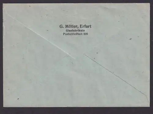 Erfurt Thüringen Deutsches Reich Brief Postsache SST Fasse dich kurz am