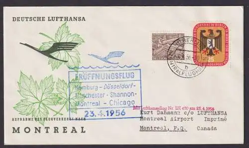 Flugpost Brief Air Mail Lufthansa MIF Berlin Bauten + Bundesrat Hamburg Montreal