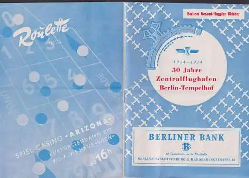 Flugpost Air Mail Memorabilia 30 Jahre Zentralflughafen Berlin Broschüre Reklame