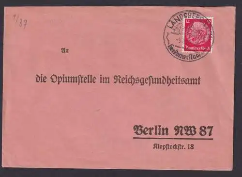 Landsberg am Lech Bayern Deutsches Reich Brief SST n. Berlin