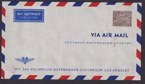Flugpost Brief Air Mail Berlin Privatganzsache 15 Pfg Bauten mit Eindruck SAS