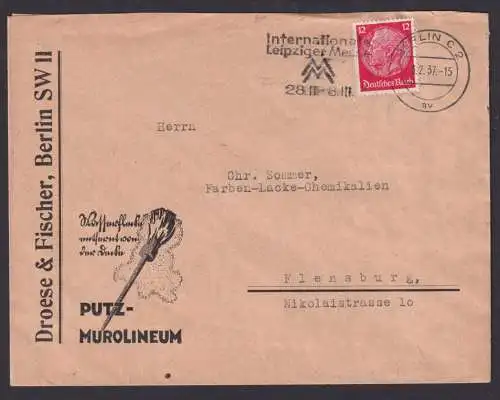 Berlin Deutsches Reich Brief SST Internationale Leipziger Messe 1937