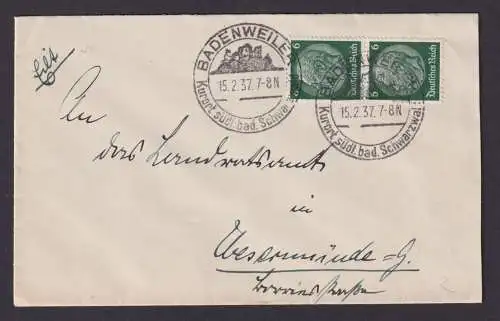 Badenweiler Baden Württemberg Deutsches Reich Brief SST Kurort Südlich badischer