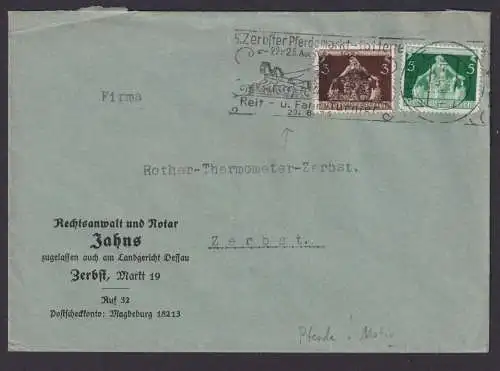 Zerbst Sachsen Anhalt Deutsches Reich Brief Reitsport Wettkampf SST 5. Zerbster