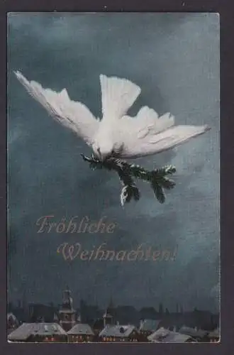 Ansichtskarte Weihnachten Weiße Taube Tannenzweig