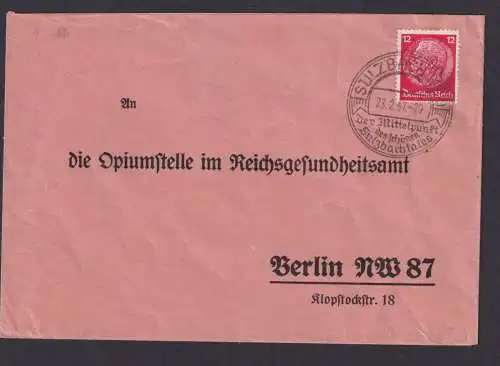 Ansichtskarte Sulzbach Saarland Deutsches Reich Brief SST Der Mittelpunkt des