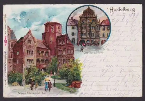 Ansichtskarte Heidelberg Baden Württemberg Gasthaus Zum Ritter Schloss Otto