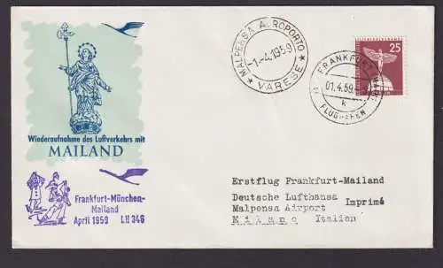 Flugpost Brief Air Mail Lufthansa Wiederaufnahme Luftverkehr Frankfurt München