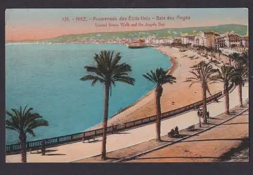 Ansichtskarte Künstlerkarte Nice Nizza Frankreich Meer Strand Promenade