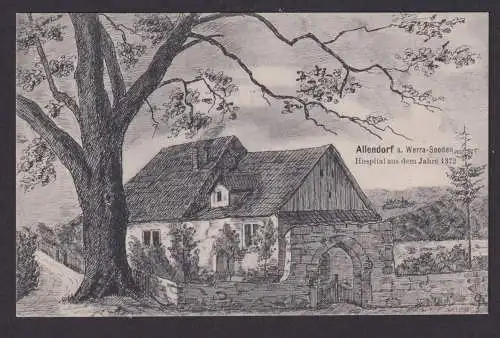 Ansichtskarte Allendorf Werra Sooden Hessen Künstlerkarte Hospital Jahr 1372