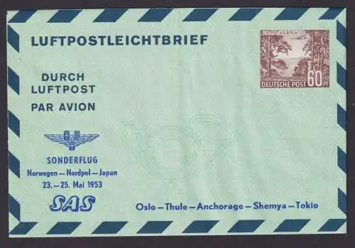 Flugpost Air Mail Privatganzsache 60 Pf. Luftpostleichtbrief Zudruck SONDERFLUG