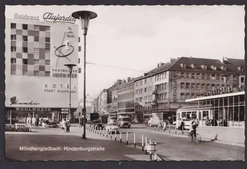 Ansichtskarte Mönchengladbach NRW Hindenburgstrasse Gastronomie Hotel Stadt